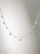 18K Yellow Gold Chain with Brilliant cut Diamonds and Emeralds - Image 1