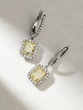 18K White Gold Drop Earrings with Fancy Yellow Radiant Diamonds and Brilliants