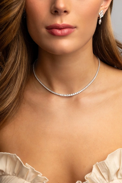 18K White Gold Tennis Necklace with Diamonds