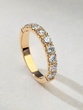 18K Rose Gold Band with Nine Diamonds
