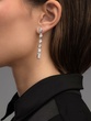 18K White Gold Long Earrings with Brilliants and Multiple shaped Diamond Settings