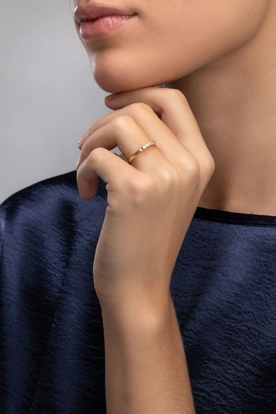 Five Diamond Band in 18K Rose Gold