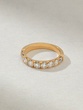 18K Rose Gold Band with Nine Diamonds