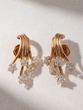 18K Rose Gold Flower Bouquet Earrings with Diamonds
