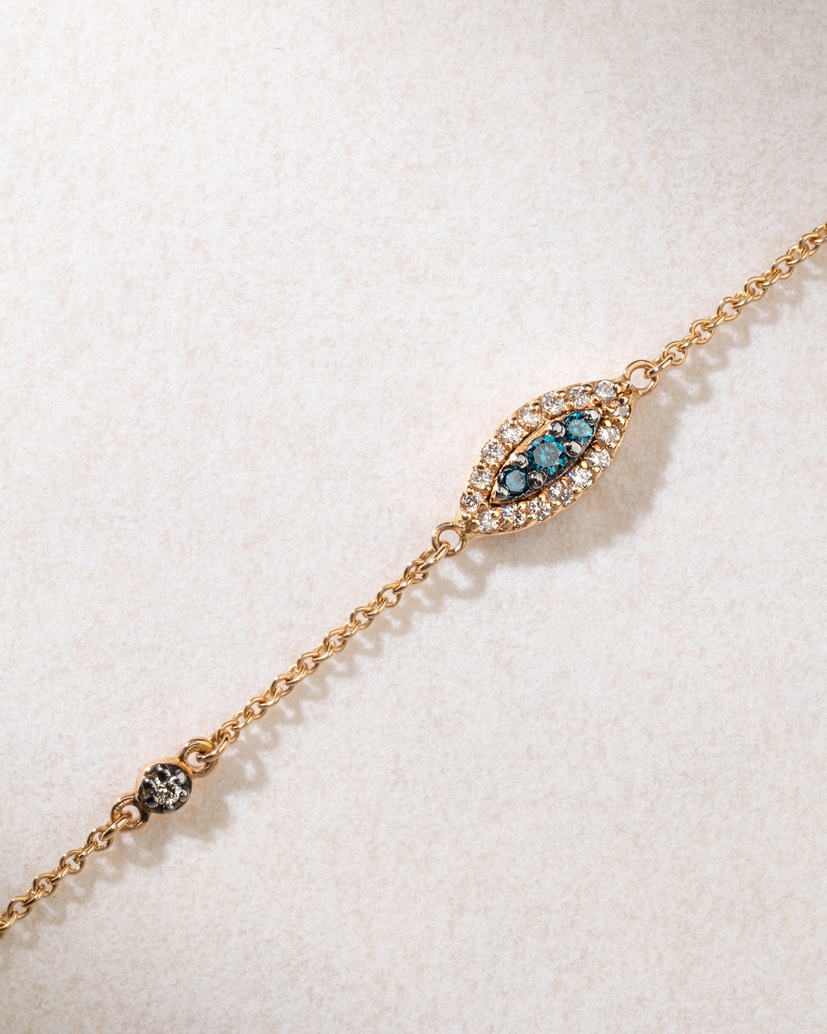 18K Rose Gold Talisman Bracelet with Diamonds and Sapphires