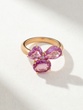18Κ Rose Gold Ring with Pear, Heart and Oval Sapphire and Diamond