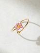 Enamel Flower Ring in 18K Yellow Gold
