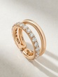 18Κ Rose Gold Double Band Ring with Diamonds - Image 1