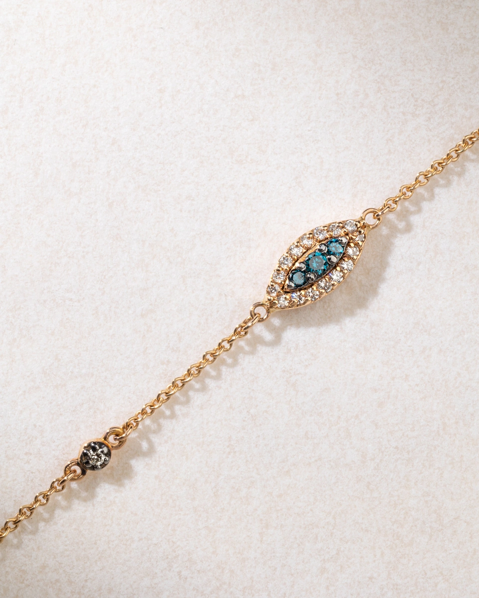 18K Rose Gold Talisman Bracelet with Diamonds and Sapphires