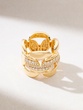 Gourmet Chain Ring in 18K Yellow Gold with Diamonds