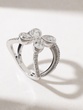 18K White Gold Ring with Brilliant and Pear Shaped Diamonds