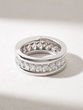 Amazing 18K White Gold Band Ring with Marquise and Brilliant Diamonds
