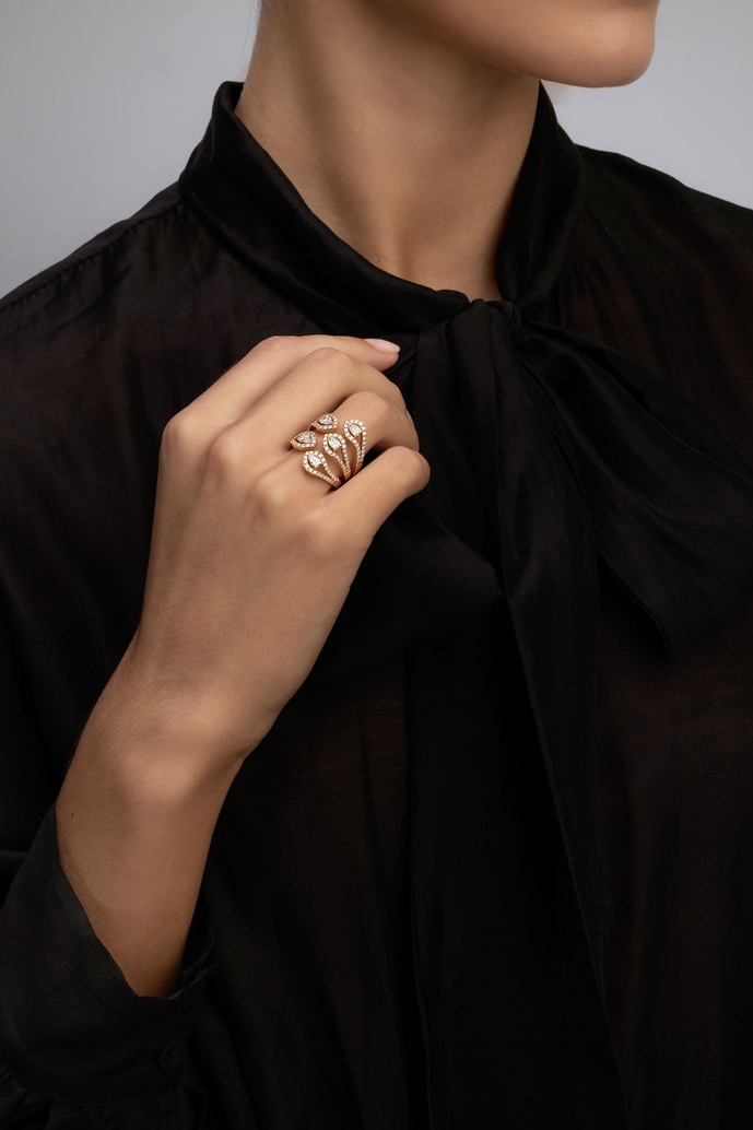 18K Rose Gold Fireworks Ring