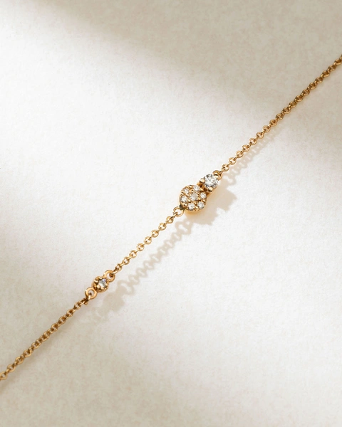 18K Rose Gold Bracelet with Diamond Charms