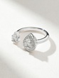 18K White Gold Ring with Diamond Drops