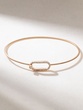 18K Rose Gold Cuff Bracelet with Oval Diamond Clasp
