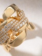 Gourmet Chain Ring in 18K Yellow Gold with Diamonds