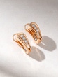 18K Rose Gold Ear Huggers with Diamonds - Image 1