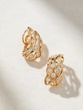 18K Rose Gold Wavy Earrings with Diamonds