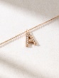 18K Rose Gold Letter Necklace with Diamonds