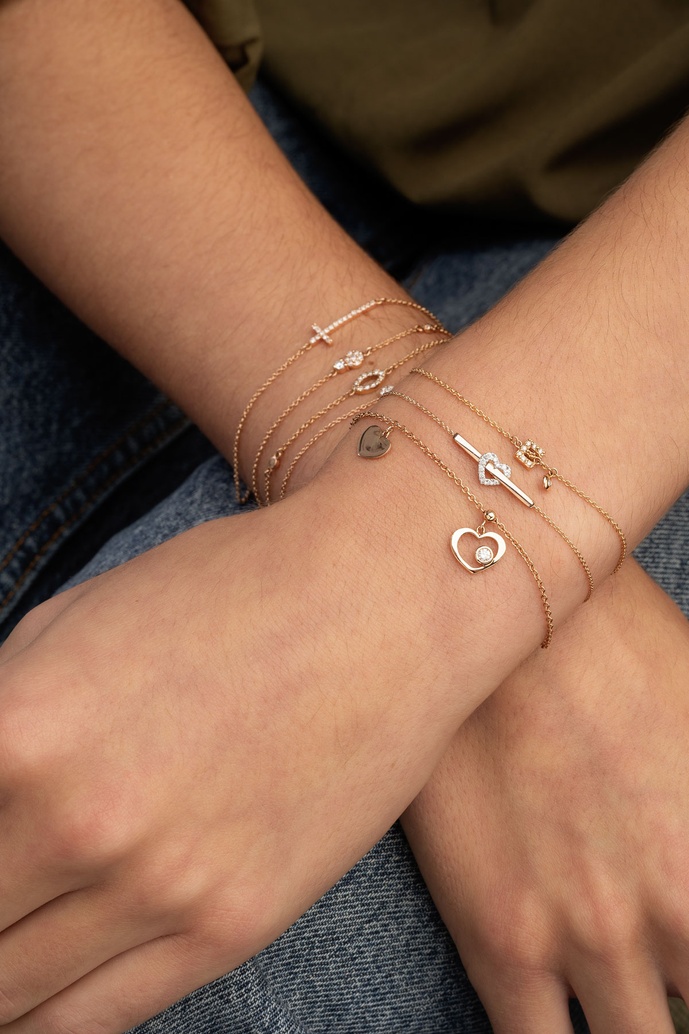 18K Rose Gold Bracelet with Lucky Eye