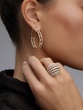 Diamond Oval Hoops in 18K Rose Gold with Diamonds and Embellishments