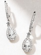 18Κ White Gold Drop Earrings with Pear Shaped and Brilliant cut Diamonds
