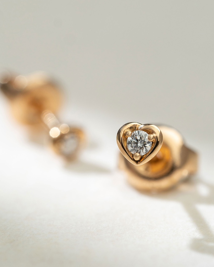 Gold Earrings K18 with Brilliants