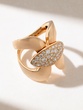 18K Rose Gold Large Ring with Diamond Link