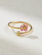 Enamel Flower Ring in 18K Yellow Gold