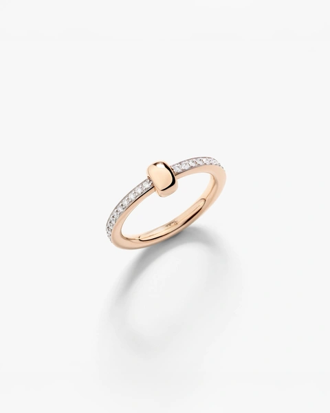 Together Ring in 18k rose gold with white diamonds