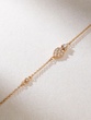18K Rose Gold Bracelet with Pear Shaped Charm and Diamonds