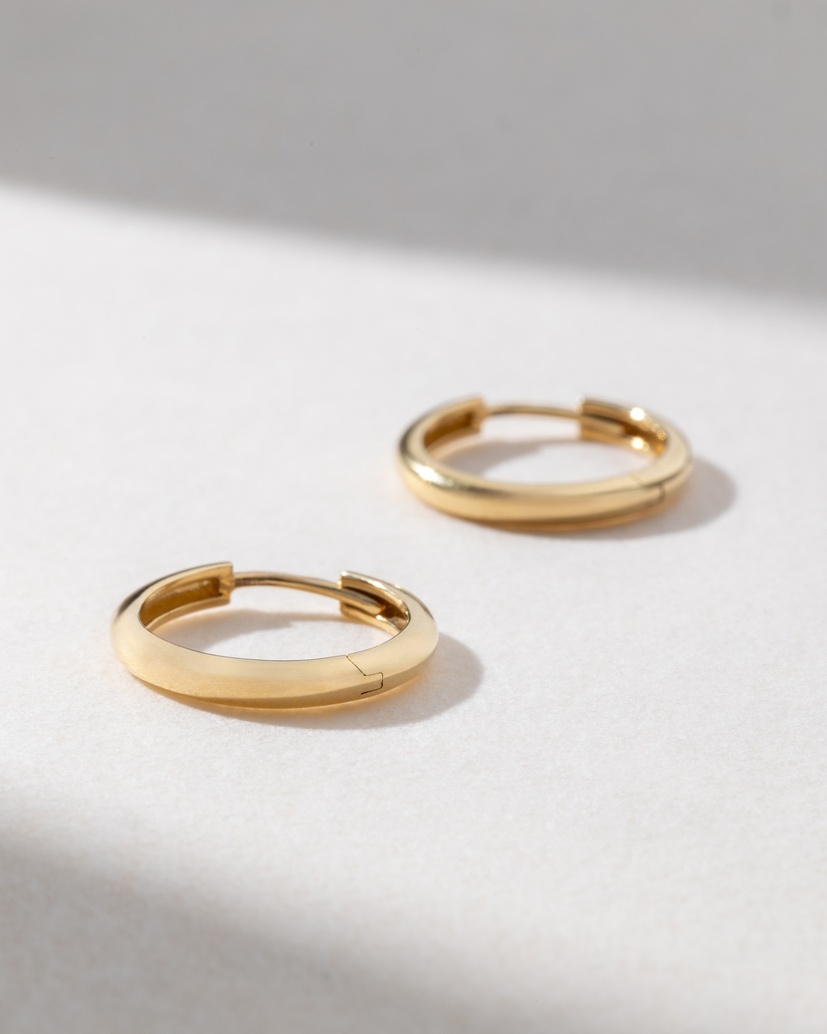 18Κ Yellow Gold  Thin Hoop Earrings