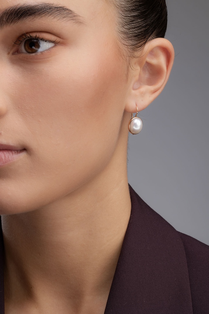 18K Rose Gold Earrings with Pearls