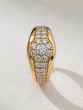 Voluminous 18K Rose Gold Ring with Diamonds