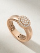 18Κ Rose Gold Ring with Oval Diamond Center