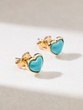 18K Yellow Gold Earrings with Turquoise Hearts