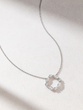 18K White Gold Necklace with Halo of White Diamonds - Image 1