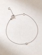 18K White Gold Bracelet with Dainty Diamond Pendant