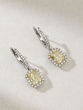 18K White Gold Drop Earrings with Fancy Yellow Radiant Diamonds and Brilliants