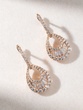 Rose Gold Drop Earrings Κ18 with Brilliant and Baguette Diamonds