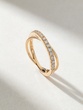 18Κ Rose Gold Double Band Ring with Diamonds