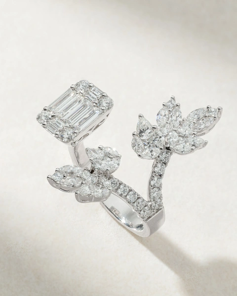 18Κ White Gold Ring with Baguette, Marquise, Pear, Princess and Brilliant Diamonds