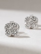 18K White Gold Stud Earrings with Diamonds