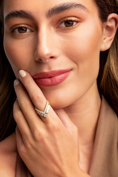 18K Yellow Gold Ring with Asscher, Emerald and Brilliant Diamonds