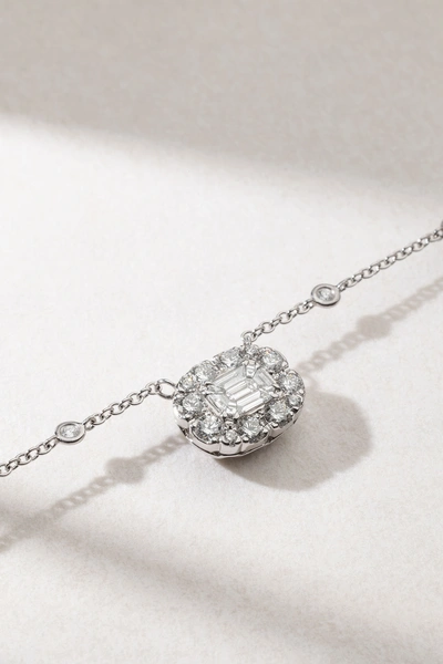 18 Karat White Gold Necklace with Trapezoid and Brilliant Diamonds