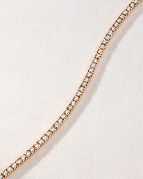 18K Rose Gold Tennis Bracelet with Brilliant cut Diamonds
