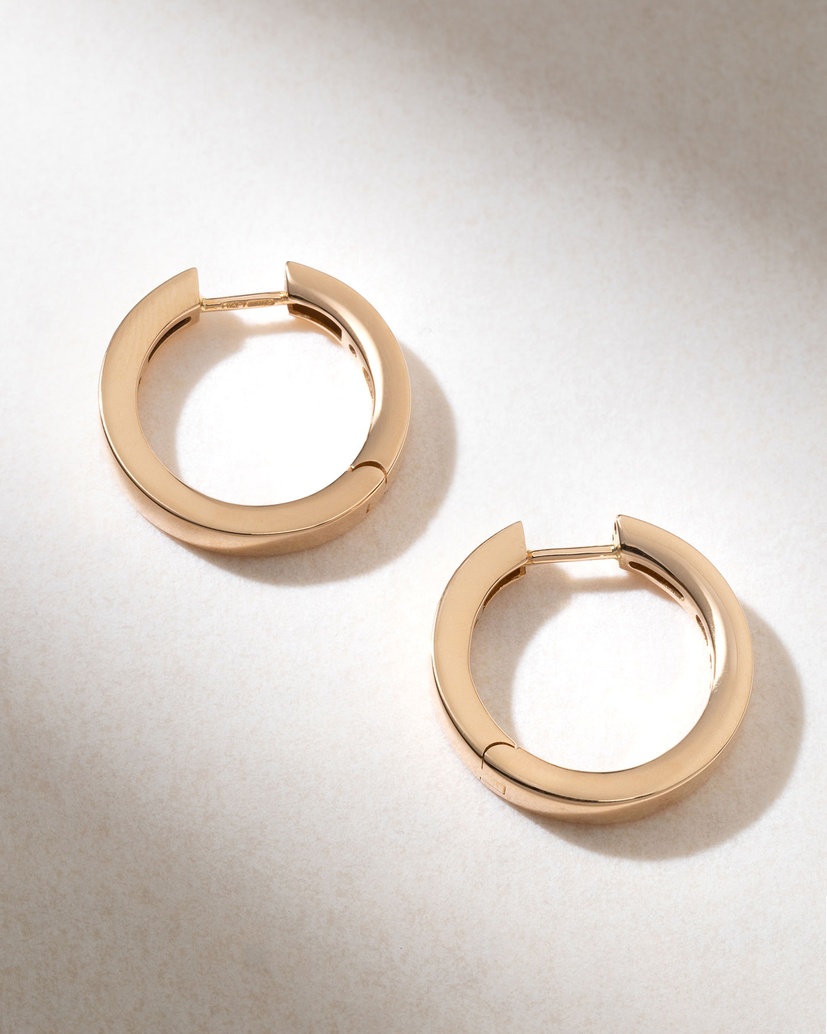 18K Rose Gold Polished Hoops