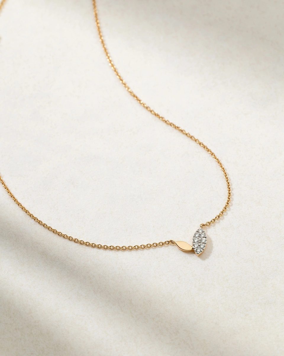 “Autumn Leaves” 18K Rose Gold Necklace with Diamonds