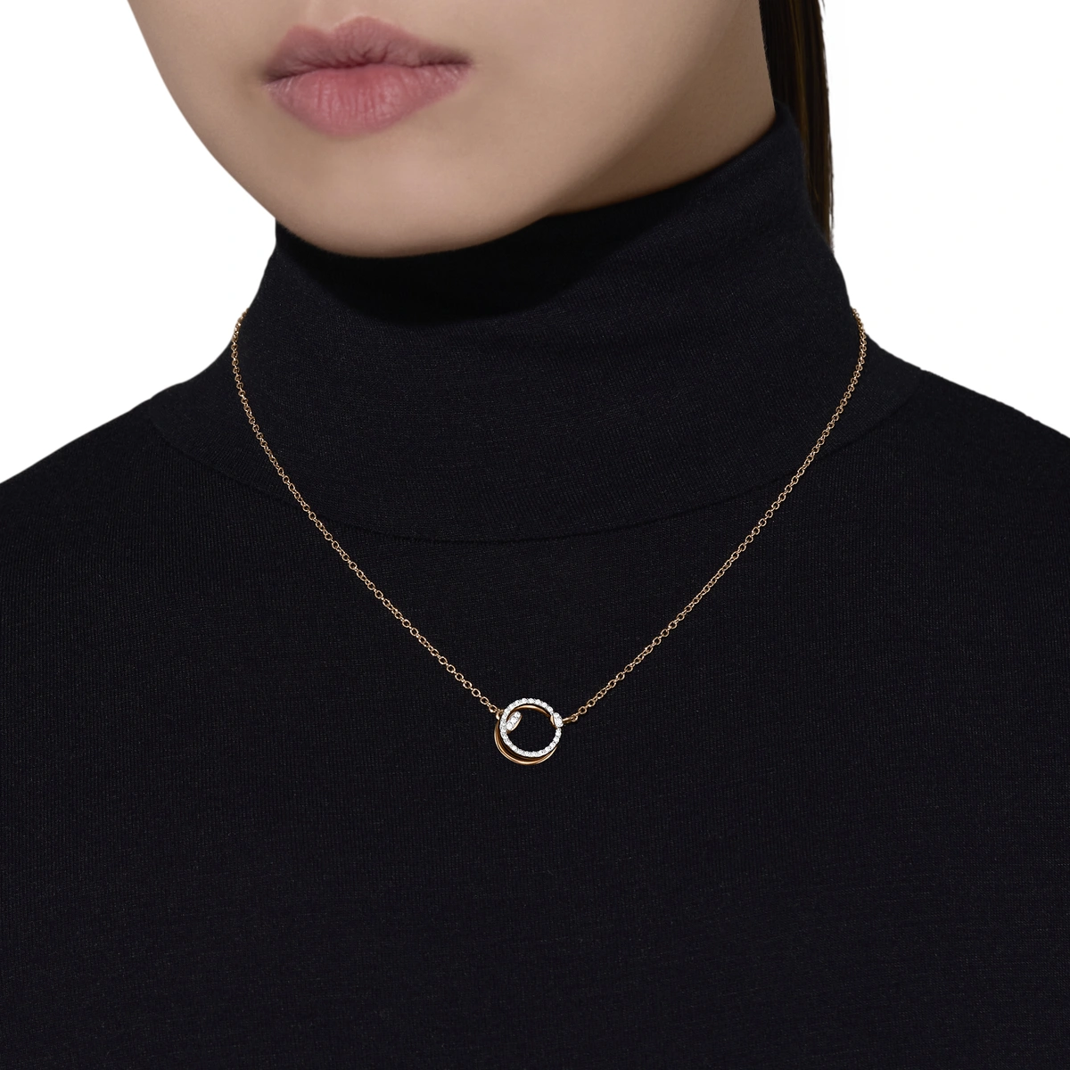 Κολιέ Together σε Ροζ Χρυσό Κ18 με Διαμάντια